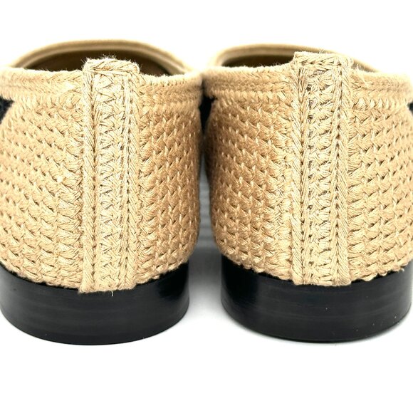 CHANEL 25P CC Raffia Crochet Woven Two Tone Cap Toe Ballerina Ballet Flats - Picture 10 of 15